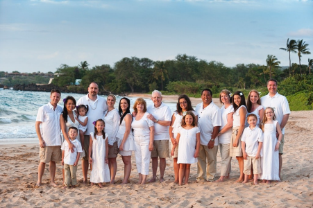 A multi-generational family at the beach
