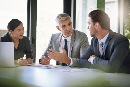 adviser meeting with clients